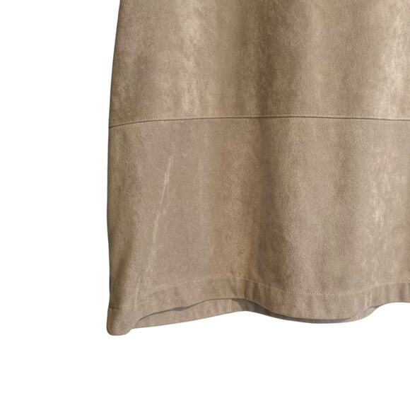 JJill Tan Faux Suede Soft Neutral Cottagecore Peasant Pocket Top Size Small - Picture 12 of 15